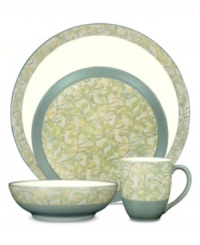 Strokes of fresh green and yellow lend your table a touch of spring. Featuring sage green bands and smooth, clean shapes, this dinnerware collection is the perfect look for tranquil everyday meals or fun gatherings. The Elements Flora place settings include a dinner plate, salad plate, soup/cereal bowl and mug. Strokes of fresh green and yellow lend your table a touch of spring. Featuring sage green bands and smooth, clean shapes, this dinnerware collection is the perfect look for tranquil everyday meals or fun gatherings. The Elements Flora place settings include a dinner plate, salad plate, soup/cereal bowl and mug.