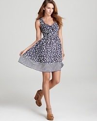 Nanette Lepore's cheerful cherry print dress makes an ingenue out of every woman. A pair of chunky platform sandals brings the sweet and innocent look down to earth. Nanette Lepore's cheerful cherry print dress makes an ingenue out of every woman. A pair of chunky platform sandals brings the sweet and innocent look down to earth.