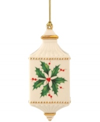 Simply part of the season, the beloved Lenox Holiday pattern adorns this embossed porcelain ornament for a look of truly timeless cheer. Simply part of the season, the beloved Lenox Holiday pattern adorns this embossed porcelain ornament for a look of truly timeless cheer.