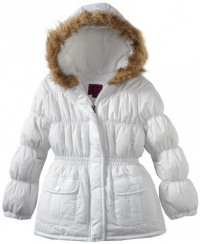 Pink Platinum Girls 7-16 Sparkle Puffer Jacket, White, 7/8 Pink Platinum Girls 7-16 Sparkle Puffer Jacket, White, 7/8