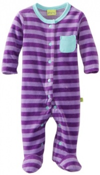 Offspring- Baby Girls Newborn Velour Footie, Lavender Multi, 9 Months Offspring- Baby Girls Newborn Velour Footie, Lavender Multi, 9 Months
