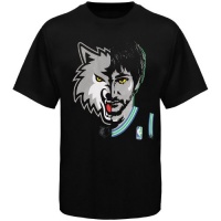 NBA Majestic Ricky Rubio Minnesota Timberwolves Logo Man T-Shirt - Black NBA Majestic Ricky Rubio Minnesota Timberwolves Logo Man T-Shirt - Black
