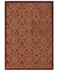 Garnet and gold make a gorgeous pair in Couristan's unbelievably plush Pave Petite Damask rug. Woven of a luxe blend of viscose, silk and chenille for one-of-a-kind texture and high-low carved effect, the rug is adorned with an elegant damask pattern in rich jewel tones that adds high style to any room. Garnet and gold make a gorgeous pair in Couristan's unbelievably plush Pave Petite Damask rug. Woven of a luxe blend of viscose, silk and chenille for one-of-a-kind texture and high-low carved effect, the rug is adorned with an elegant damask pattern in rich jewel tones that adds high style to any room.