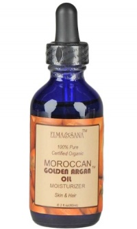 ELMA&SANA®Golden Argan Oil 100 % Pure Cold Pressed Virgin Organic Certified By Ecocert-2oz(60ml)