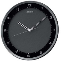 Seiko Wall Clock Quiet Sweep Second Hand Clock Black Metallic Case Seiko Wall Clock Quiet Sweep Second Hand Clock Black Metallic Case