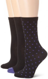 Nine West Women's Dot, Solid Tipped and Solid 3 Pair Crew Pack Socks Nine West Women's Dot, Solid Tipped and Solid 3 Pair Crew Pack Socks