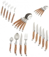 LeBrun French Laguiole Cutlery, Set of 24, Natural LeBrun French Laguiole Cutlery, Set of 24, Natural