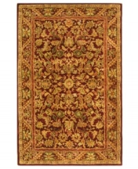 Energetic reds highlight the lush floral motif of this visually impressive area rug from Safavieh. Tufted in India from pure wool, this rug emerges from the annals of antiquity to bring spectacular style and time-honored quality to your home. (Clearance) Energetic reds highlight the lush floral motif of this visually impressive area rug from Safavieh. Tufted in India from pure wool, this rug emerges from the annals of antiquity to bring spectacular style and time-honored quality to your home. (Clearance)