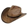 New Men's Women's Stained Brown Woven Straw Cowboy Hat