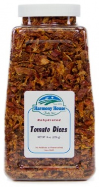 Harmony House Foods, Dried Tomatoes, Diced, 8 Ounce Quart Size Jar