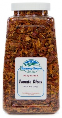 Harmony House Foods, Dried Tomatoes, Diced, 8 Ounce Quart Size Jar Harmony House Foods, Dried Tomatoes, Diced, 8 Ounce Quart Size Jar