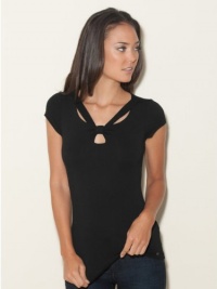 GUESS Mimi Cap-Sleeve Top, JET BLACK (SMALL) GUESS Mimi Cap-Sleeve Top, JET BLACK (SMALL)