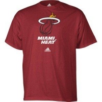 Miami Heat Deep Red Primary Logos T-shirt Miami Heat Deep Red Primary Logos T-shirt