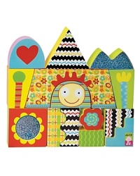 Stack and build with fifteen mixed-up wooden blocks. Different shapes and patterns on each side for whimsical fun. They sparkle, too! Make different characters with face and arm blocks. Stack and build with fifteen mixed-up wooden blocks. Different shapes and patterns on each side for whimsical fun. They sparkle, too! Make different characters with face and arm blocks.