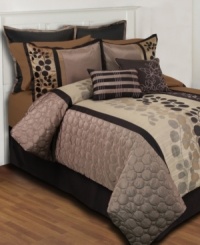 A warm, earthy palette sets the scene in this expansive Sydney comforter set, boasting dainty buds and luxe embroidered details for an alluring presentation. This impressive ensemble, complete with window treatments and sheet set, transforms your room into a new retreat. A warm, earthy palette sets the scene in this expansive Sydney comforter set, boasting dainty buds and luxe embroidered details for an alluring presentation. This impressive ensemble, complete with window treatments and sheet set, transforms your room into a new retreat.