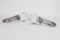 Modern Faceted Holdback / Tieback in Satin Nickel (Set of 2) Modern Faceted Holdback / Tieback in Satin Nickel (Set of 2)