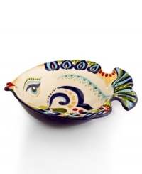 Set an everyday table that's always exciting with the Bocca Geo fish bowl, featuring bold patterns and vivid colors in hard-wearing earthenware from Tabletops Unlimited. Use as a decorative accent in addition to serveware.