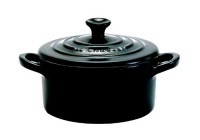 Le Creuset Stoneware 8-Ounce Mini Round Cocotte, Black Onyx Le Creuset Stoneware 8-Ounce Mini Round Cocotte, Black Onyx