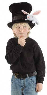Elope Kid's Magician Hat With Rabbit, Black/White, One Size Elope Kid's Magician Hat With Rabbit, Black/White, One Size