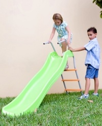 Slide into some outside entertainment! This classic, 6 foot slide from Pure Fun features a stabilizer bar and wide handrails for safe family fun. Slide into some outside entertainment! This classic, 6 foot slide from Pure Fun features a stabilizer bar and wide handrails for safe family fun.