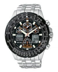 It's time to multi-task with this innovative Eco-Drive Skyhawk watch from Citizen. It's time to multi-task with this innovative Eco-Drive Skyhawk watch from Citizen.