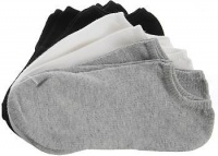 HUE Women's Cotton Liner Socks 6-Pack, One Size, Grey /White/ Black HUE Women's Cotton Liner Socks 6-Pack, One Size, Grey /White/ Black