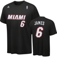 NBA Miami Heat Lebron James #6 Name & Number T-Shirt NBA Miami Heat Lebron James #6 Name & Number T-Shirt
