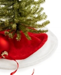 Grand style on a small scale. Soft and plush, this Kurt Adler Christmas tree skirt adds an elegant touch to your annual holiday display. Grand style on a small scale. Soft and plush, this Kurt Adler Christmas tree skirt adds an elegant touch to your annual holiday display.