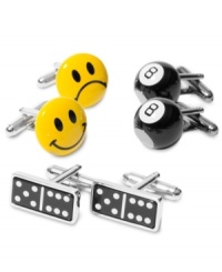 Show your spirited and fun side by wearing one of these novelty cufflinks by Geoffrey Beene. Show your spirited and fun side by wearing one of these novelty cufflinks by Geoffrey Beene.