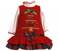 Bonnie Baby-girls Infant Corduroy Jumper Set With Tiered Skirt, Red, 24 Months Bonnie Baby-girls Infant Corduroy Jumper Set With Tiered Skirt, Red, 24 Months