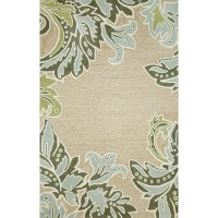 Ravella Ornametal Leaf Boder Aqua Indoor / Outdoor Rug Rug Size: 3'6 x 5'6 Ravella Ornametal Leaf Boder Aqua Indoor / Outdoor Rug Rug Size: 3'6 x 5'6