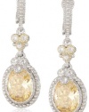 Judith Ripka Estate Yellow Oval Stone Earrings