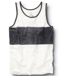 Split the middle. This Quiksilver tank makes a big bold statement every time. Split the middle. This Quiksilver tank makes a big bold statement every time.