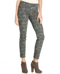 Prints charming: DKNY Jeans' super-skinny jeans feature a camo-inspired print. Take them into fall with a tunic sweater and chunky boots - too cute. Prints charming: DKNY Jeans' super-skinny jeans feature a camo-inspired print. Take them into fall with a tunic sweater and chunky boots - too cute.