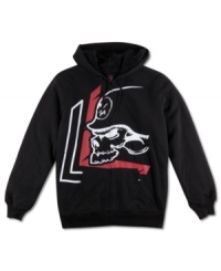 Keep warm and your look cool in this sherpa fleece Metal Mulisha hoodie. Keep warm and your look cool in this sherpa fleece Metal Mulisha hoodie.