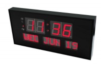 eHealthSource Digital LED Calendar Clock, 15 3/4 Day and Date | Large Digital Clock | LED Digital Clock | Shelf or Wall Mount By Metro Fulfillment House