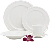 Melange French Classic Premium Porcelain 5-Piece Place Setting, Ivory, Serving for 1 Melange French Classic Premium Porcelain 5-Piece Place Setting, Ivory, Serving for 1
