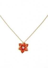 Gold Tone With Orange Flower Necklace Gold Tone With Orange Flower Necklace Gold Tone With Orange Flower Necklace Gold Tone With Orange Flower Necklace