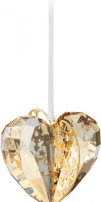 Swarovski Crystal Golden Shadow Christmas Ornament Heart Swarovski Crystal Golden Shadow Christmas Ornament Heart