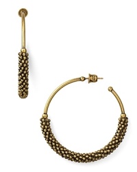 In antique gold with beaded detailing, ABS by Allen Schwartz beaded hoop earrings will take the simplest looks into eye-catching territory. Wear them for an instant wow factor. In antique gold with beaded detailing, ABS by Allen Schwartz beaded hoop earrings will take the simplest looks into eye-catching territory. Wear them for an instant wow factor.