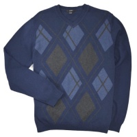 Alfani Men's Argyle V-neck Cotton Sweater Alfani Men's Argyle V-neck Cotton Sweater