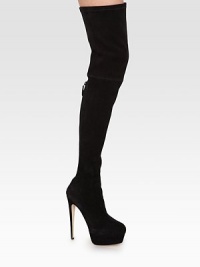The sky is the limit with this exaggerated over-the-knee design constructed of soft-stretch suede. Self-covered heel, 6 (150mm)Hidden platform, 1¼ (30mm)Compares to a 4¾ heel (120mm)Shaft, 28Leg circumference, 16Suede upperBack zipLeather lining and solePadded insoleMade in Italy The sky is the limit with this exaggerated over-the-knee design constructed of soft-stretch suede. Self-covered heel, 6 (150mm)Hidden platform, 1¼ (30mm)Compares to a 4¾ heel (120mm)Shaft, 28Leg circumference, 16Suede upperBack zipLeather lining and solePadded insoleMade in Italy