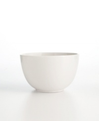 Understated styling and supreme durability make Martha Stewart Collection Whiteware ideal for everyday use. The classic shape of this rounded bowl allow it to be mixed with a variety of dinnerware and dishes. Understated styling and supreme durability make Martha Stewart Collection Whiteware ideal for everyday use. The classic shape of this rounded bowl allow it to be mixed with a variety of dinnerware and dishes.