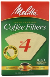 Melitta Cone Coffee Filters, Natural Brown, No. 4, 100-Count Filters (Pack of 6) Melitta Cone Coffee Filters, Natural Brown, No. 4, 100-Count Filters (Pack of 6)
