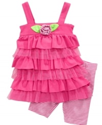 Get a little fancy. Tiered ruffles add a little extra flare she'll love in this tunic and legging set from Sweet Heart Rose. Get a little fancy. Tiered ruffles add a little extra flare she'll love in this tunic and legging set from Sweet Heart Rose.