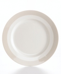 Versatility is king in these amazingly dishwasher- and oven-safe Classic Band dinner plates. Stick with clean lines in soft grey and white porcelain or mix and match with floral Lisbon dinnerware, also by Martha Stewart Collection. Versatility is king in these amazingly dishwasher- and oven-safe Classic Band dinner plates. Stick with clean lines in soft grey and white porcelain or mix and match with floral Lisbon dinnerware, also by Martha Stewart Collection.