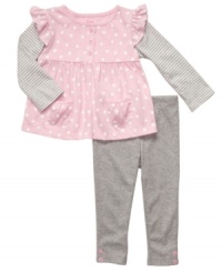 Dainty looks. Dress your little girl in the adorable look of this layered ruffle shirt and leggings from Carter's. Dainty looks. Dress your little girl in the adorable look of this layered ruffle shirt and leggings from Carter's.