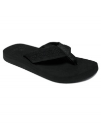 For the beach and beyond. Reef's Sandy thong sandals slip-on easily and feature a small platform. For the beach and beyond. Reef's Sandy thong sandals slip-on easily and feature a small platform.