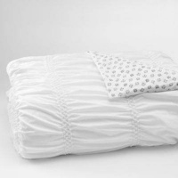 Sky Textiles Pucker Stripe Zamina White Black Duvet, Twin