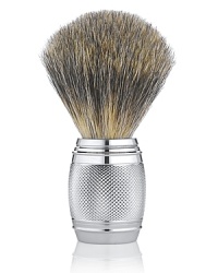 Fusion Chrome Collection combines advanced Gillette technologies with The Art of Shaving quality and craftsmanship to achieve the ultimate shaving experience. The Fusion Chrome Collection SHAVING BRUSH is elegantly handcrafted in polished chrome and designed for comfort and durability, with a micro-textured surface for style and grip. The pure badger hair generates a rich, warm lather, bringing sufficient water to the skin as it softens and lifts the beard, and gently exfoliates for a close and comfortable shave.